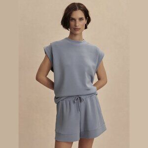 NEW Varley - Size Small Women's Otis Sleeveless Sweater Tee - Rain Blue